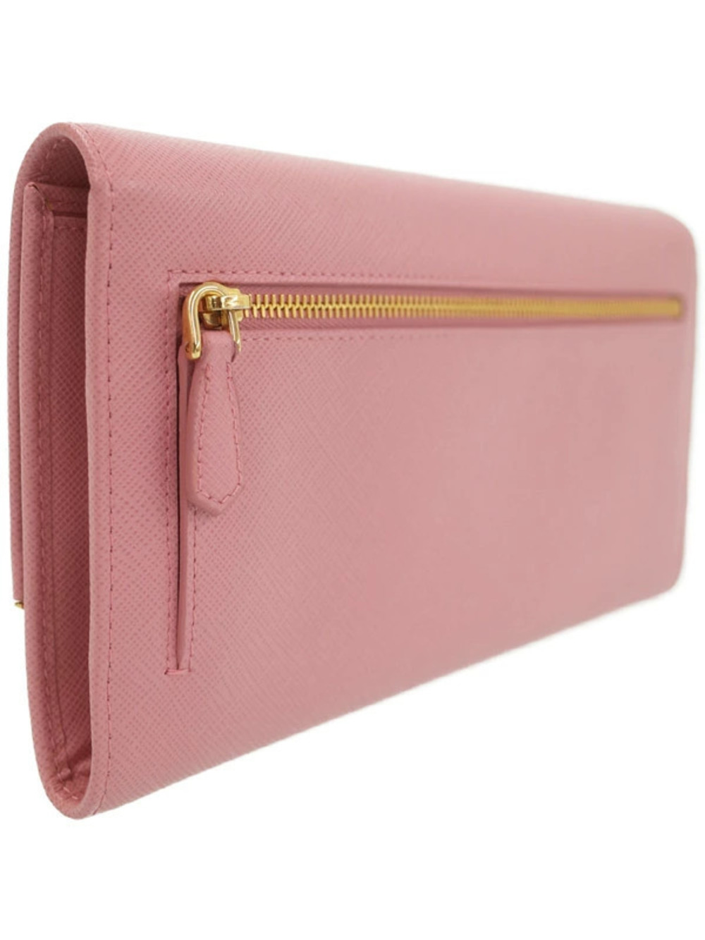 Prada fold Saffiano Long Bi Leather Wallet Black